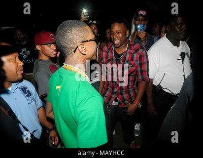 Le rappeur Deandre Way aka Soulja Boy Tell 'Em à l'explosion d'été à la sports arena le 20 août 2011 à Los Angeles, Californie. Banque D'Images