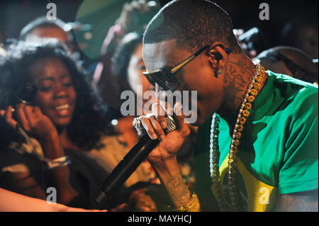 Le rappeur Deandre Way aka Soulja Boy Tell 'Em effectuant de la Summer Explosion à la sports arena le 20 août 2011 à Los Angeles, Californie. Banque D'Images