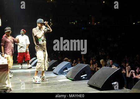 Le rappeur Deandre Way aka Soulja Boy Tell 'Em effectuant au Honda Center le 14 août 2009 à Anaheim, en Californie. Banque D'Images