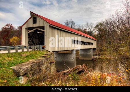 Le pont couvert de Mechanicsville en Ohio Banque D'Images