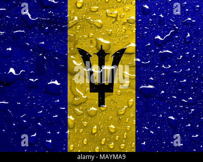 Pavillon de la Barbade avec gouttes de pluie Banque D'Images