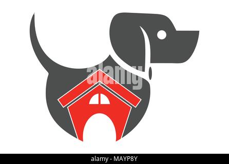 icône du logo de la maison du chien Illustration de Vecteur