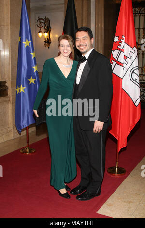 Matthiae Mahl 2018 au Rathaus Hamburg avec : Richard Tsutomu Yoneoka (Generalkonsul Vereinigte Staaten von Amerika) Où : Hambourg, Allemagne Quand : 03 mars 2018 Credit : Becher/WENN.com Banque D'Images