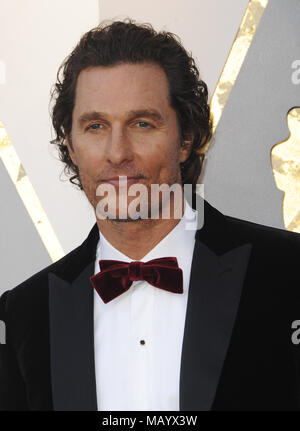 La 90e Academy Awards et comprennent des arrivées : Matthew McConaughey Où : Los Angeles, California, United States Quand : 04 mars 2018 : Crédit/WENN.com Apega Banque D'Images