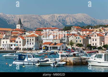 Port, Baska, île de Krk, Kvarner, Croatie baie du Golfe Banque D'Images