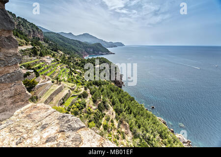 Vue depuis la tour de guet du Verger en Majorque Banque D'Images