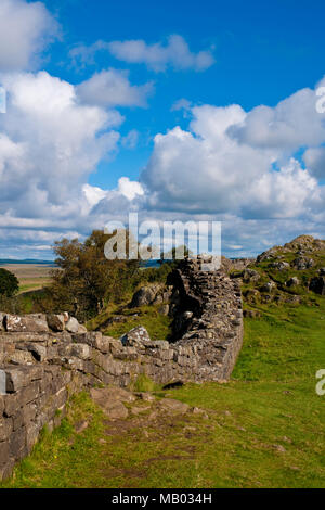 La section de mur d'Hadrien à Walltown rochers. Banque D'Images