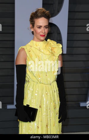 Vanity Fair Oscars 2018 de l'After Party - Arrivées avec : Sarah Paulson Où : Los Angeles, California, United States Quand : 04 mars 2018 Credit : Sheri/WENN.com Determan Banque D'Images