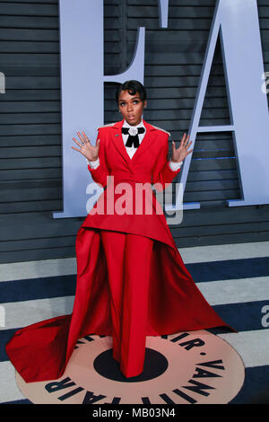 Vanity Fair Oscars 2018 de l'After Party - Arrivées avec Janelle Monae : où : Los Angeles, California, United States Quand : 04 mars 2018 Credit : Sheri/WENN.com Determan Banque D'Images