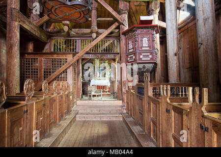 Intérieur de l'église de Urnes Ornes, Sogn og Fjordane, en Norvège. Banque D'Images