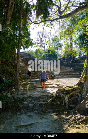 Chacchoben Myan ruines début city à la destination de croisière Costa Maya au Mexique en Amérique centrale est un arrêt populaire sur le navire de croisière des Caraïbes de l'Ouest Banque D'Images