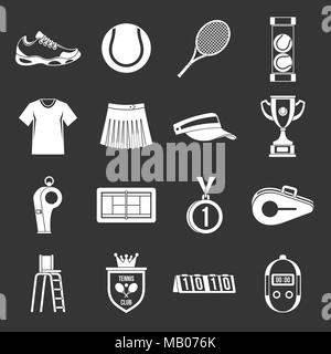 Icons set Tennis vecteur gris Illustration de Vecteur