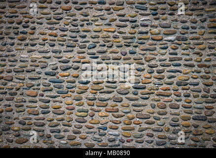 Les pierres dans la masse, Old street road texture cailloux Banque D'Images