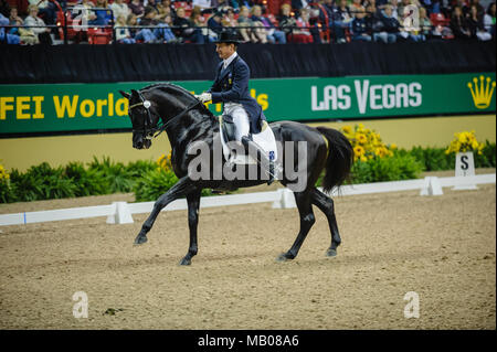 Finales de la Coupe du Monde Rolex, Thomas and Mack Center, Las Vegas, Nevada, USA, avril 2009. Grand Prix dressage, Heath Ryan (AUS) circonscription Regardez Moi : Photo P Banque D'Images