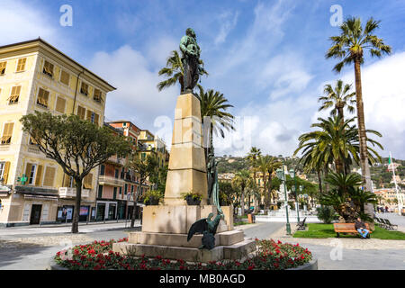 Monument à Victor Emmanuel II à Santa Margherita Ligure, Italie. Banque D'Images