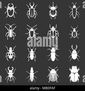 Bugs icons set vector gris Illustration de Vecteur