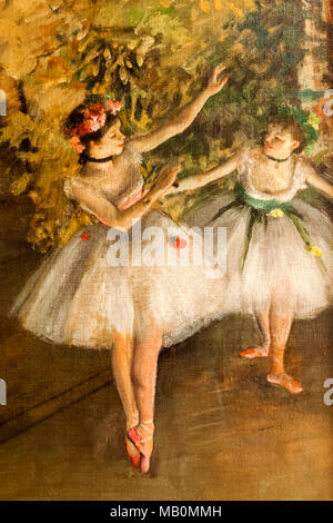 La peinture intitulée deux danseurs sur une scène par Edgar Degas datée 1874 Banque D'Images