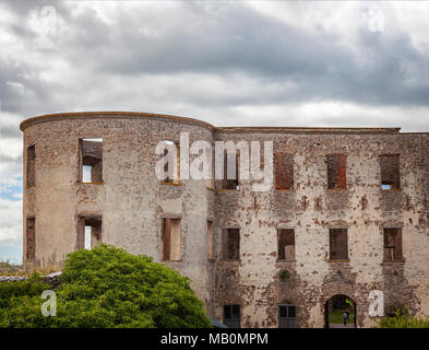 Ruines d'un bâtiment fortifié à Borgholm, Suède. Banque D'Images