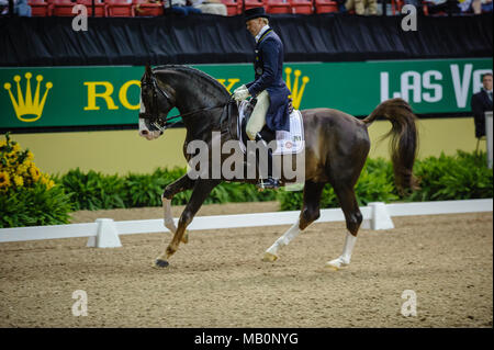 Finales de la Coupe du Monde Rolex, Thomas and Mack Center, Las Vegas, Nevada, USA, avril 2009. Grand Prix dressage, Jan Brinke (SWE) circonscription du Bjorsell Briar 899 : Photo Peter Llewellyn Banque D'Images