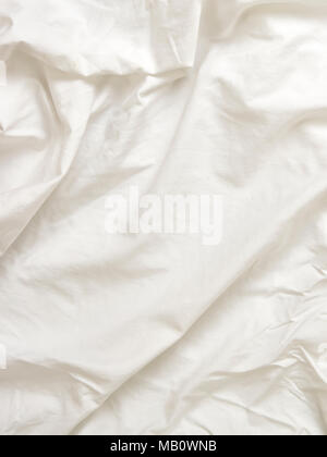 Tissu coton blanc froissé les draps background Banque D'Images