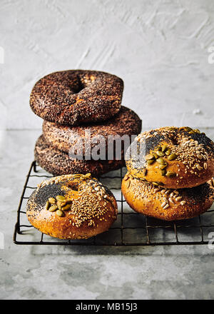 Bagels ensemencées gastronomique Banque D'Images