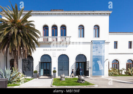 L'île de San Servolo, (Isola di San Servolo, île de la Mad) Venise, Vénétie, Italie l'Université internationale de Venise de logement et l'asile d'aliénés Banque D'Images