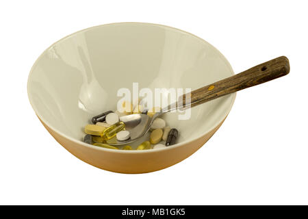Un bol de vitamines et minéraux - découper. Banque D'Images