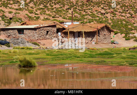 Une maison de ferme dans la région de Machuca, Désert d'Atacama, Chili Banque D'Images