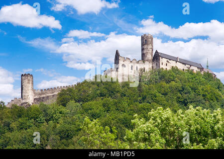 Château Bezdez gothique médiévale de 1264, région de Liberec, au nord de la Bohême, République Tchèque Banque D'Images