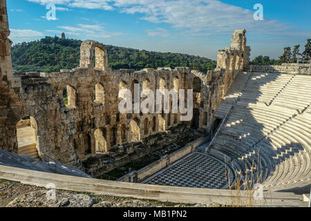 Amphithéâtre d'Acropole à Athènes, Grèce. Banque D'Images