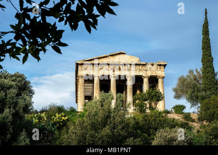 Temple d'Herphaesus dans l'ancienne Agora à Athènes, Grèce. Banque D'Images