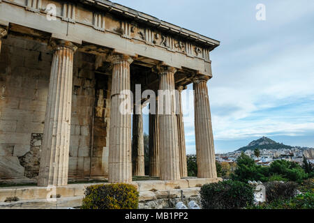 Temple d'Herphaesus dans l'ancienne Agora à Athènes, Grèce. Banque D'Images