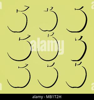 Ensemble d'icônes signe en forme de pomme pour la conception Illustration de Vecteur