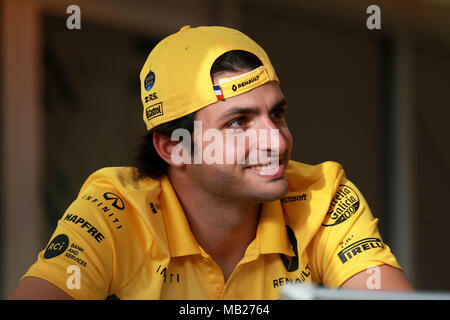 Sakhir, Bahreïn. Le 05 Avr, 2018. Sport Automobile : Championnat du Monde de Formule 1 de la FIA 2018, Grand Prix de Bahreïn,# 55 Carlos Sainz (ESP), Renault, Crédit : dpa/Alamy Live News Banque D'Images