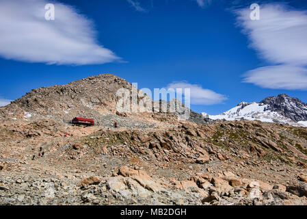 Le Mueller Hut, Mount Cook, Alpes du Sud, Nouvelle-Zélande Banque D'Images