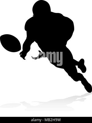 Silhouette American Football Player Illustration de Vecteur