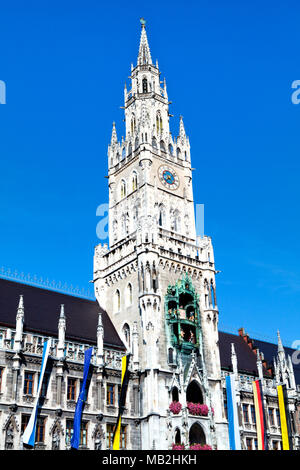 Hôtel de ville sur la place Marienplatz à Munich, Allemagne Banque D'Images