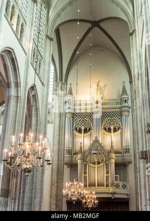 Utrecht, Pays-Bas - le 13 août 2016 : l'organe de l'église Dom a été construit en 1831 par David et Jonathan Batz. Banque D'Images