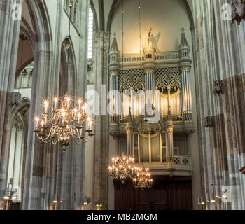 Utrecht, Pays-Bas - le 13 août 2016 : l'organe de l'église Dom a été construit en 1831 par David et Jonathan Batz. Banque D'Images