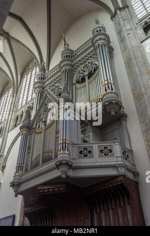 Utrecht, Pays-Bas - le 13 août 2016 : l'organe de l'église Dom a été construit en 1831 par David et Jonathan Batz. Banque D'Images