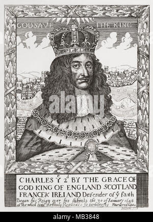 Charles II, 1630 - 1685. Roi d'Angleterre, d'Écosse et l'Irlande. De Woodburn's Galerie de Portraits rares, publié en 1816. Banque D'Images