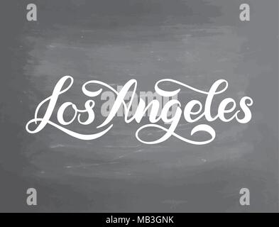 Salutations de Los Angeles, USA. Typographie ancienne, lettrage design. La calligraphie au pinceau à la main, texte pour t-shirt, carte postale, poster. Vector illustration. Fond texturé tableau Illustration de Vecteur