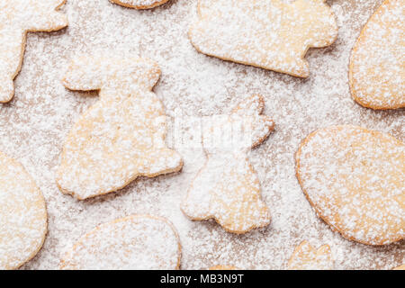 Gingerbread cookies de Pâques. Les œufs et les lapins. Vue d'en haut Banque D'Images