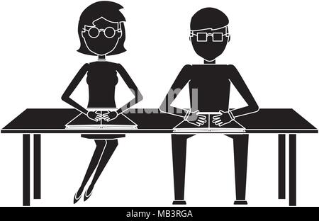 Les gens assis à 24 avatar sur fond blanc, vector illustration Illustration de Vecteur