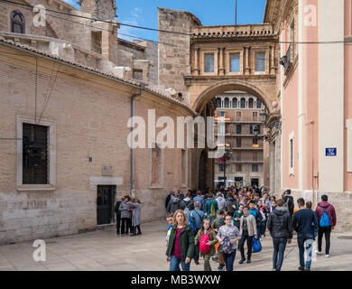 Par visite de l'École Cathédrale et basilique Valencia Banque D'Images