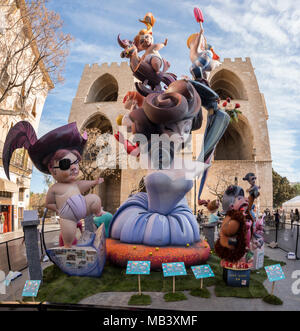 Statues complexe créé pour le festival Fallas à Valencia Banque D'Images