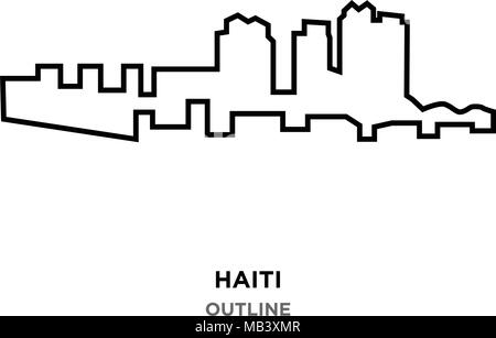 Haïti contours sur fond blanc Illustration de Vecteur