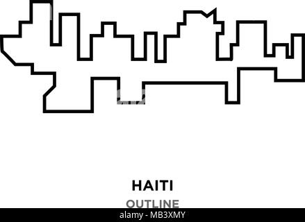 Haïti contours sur fond blanc Illustration de Vecteur