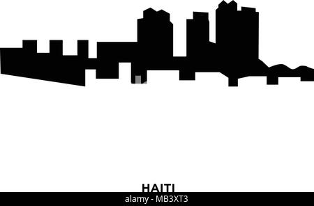 Haïti silhouette sur fond blanc Illustration de Vecteur