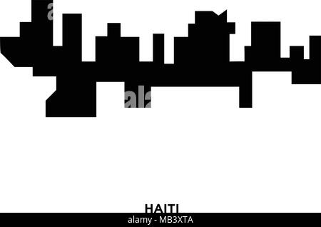 Haïti silhouette sur fond blanc Illustration de Vecteur